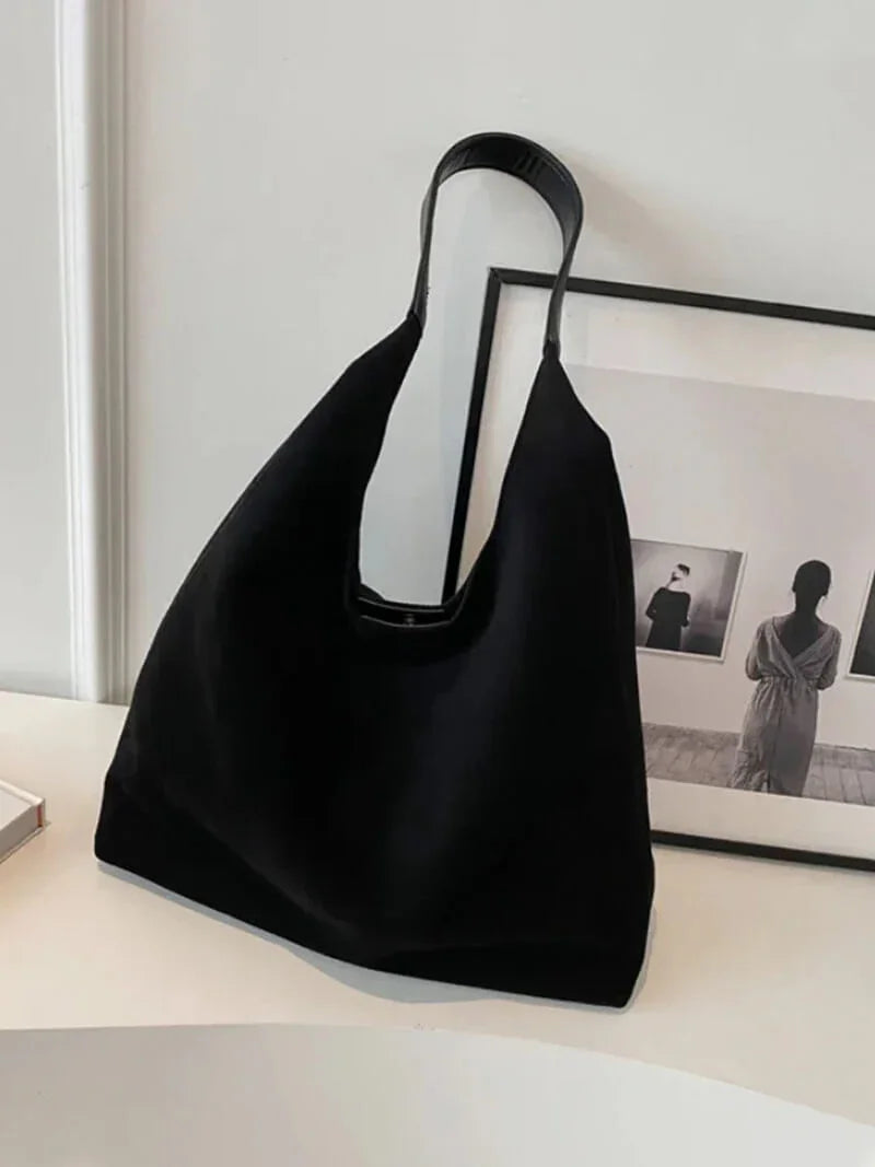 Puff Suede Shoulder Bag