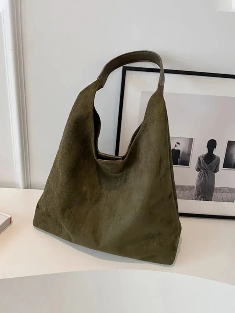 Puff Suede Shoulder Bag